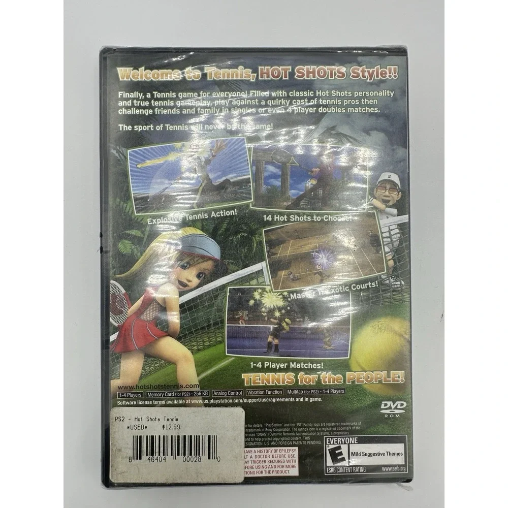 Hot Shots Tennis PS2 Sony PlayStation 2 Black Label Shrink Wrapped NTSC - New
